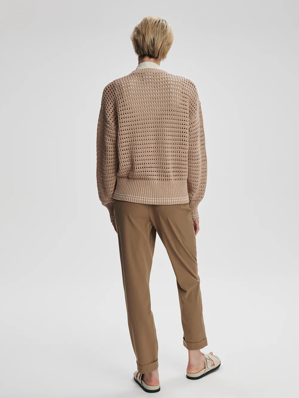 Kris Relaxed Fit Knit Cardigan - Light Taupe