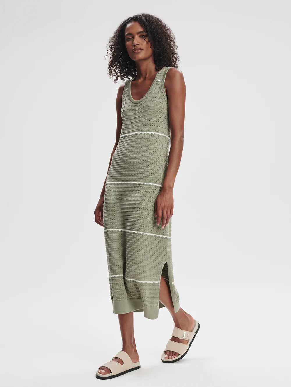 Scott Scoop Neck Midi Dress - Seagrass