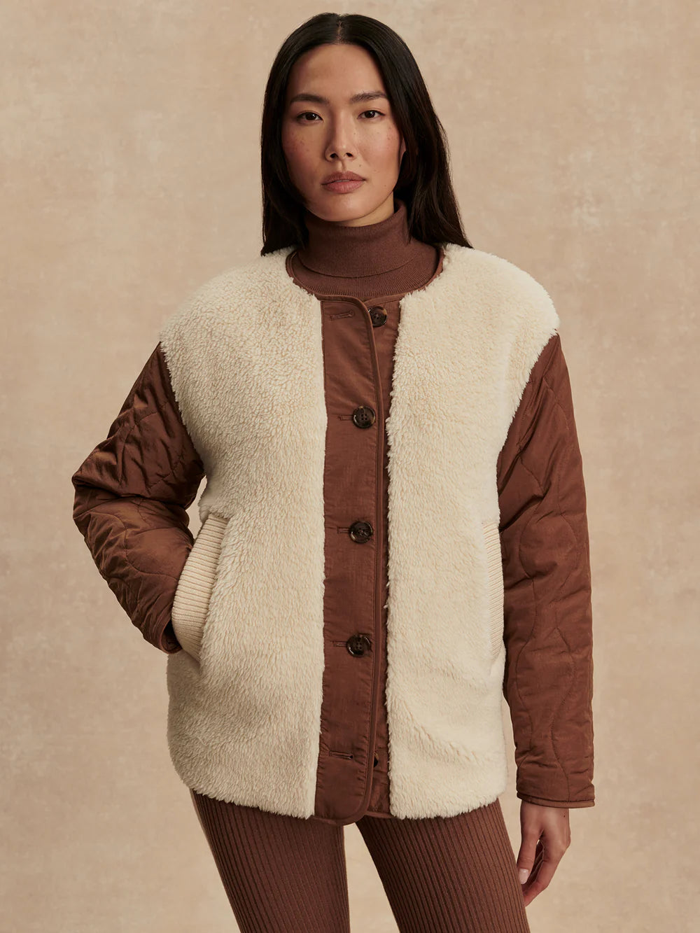 Aveline Reversible Jacket - Sandshell/Cocoa Dust