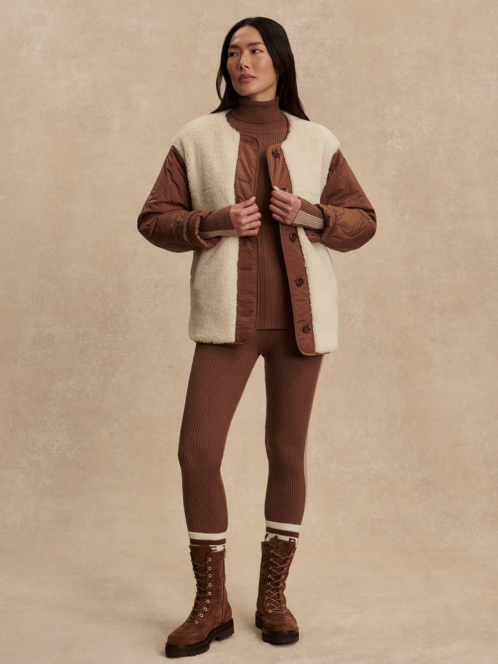 Aveline Reversible Jacket - Sandshell/Cocoa Dust