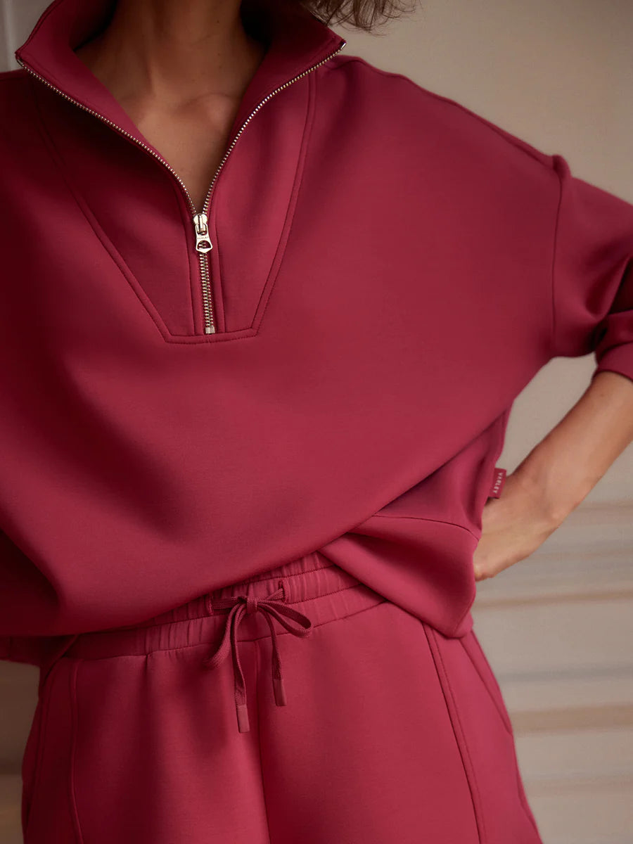 Hawley 1/2 Zip Sweat - Rich Raspberry