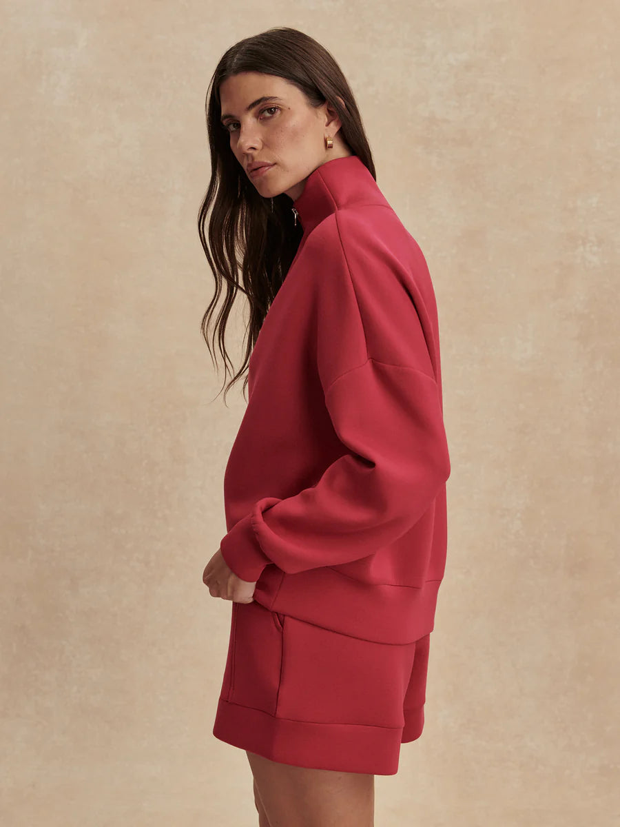 Hawley 1/2 Zip Sweat - Rich Raspberry