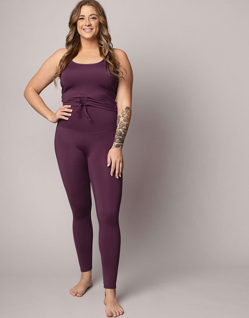 Empower Flat Front Legging - Eggplant