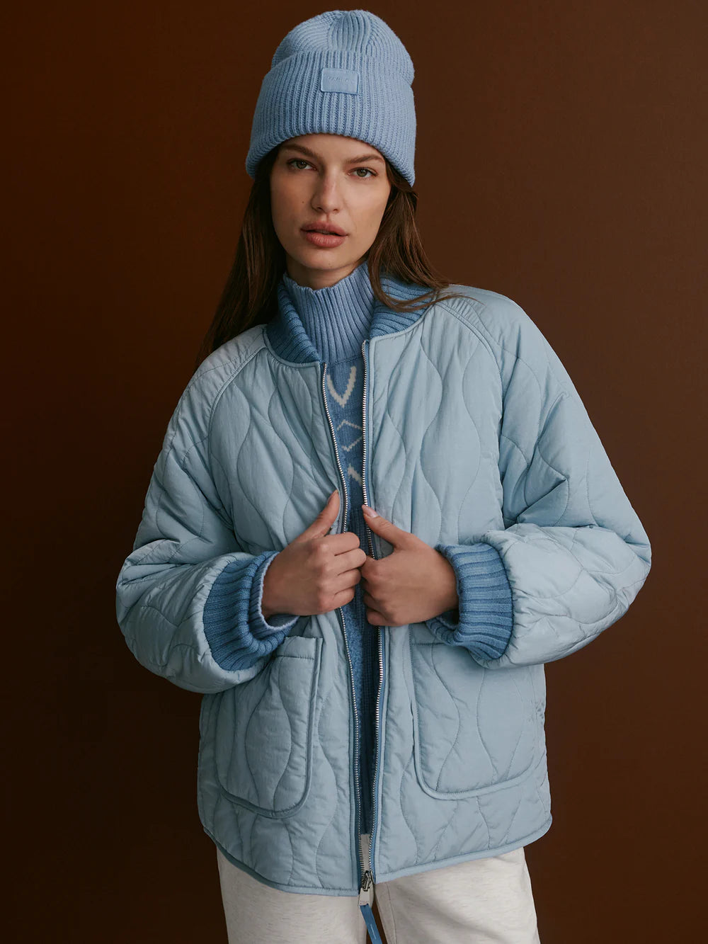 Serina Reversible Quilt Jacket - Coronet Blue/Ashley Blue