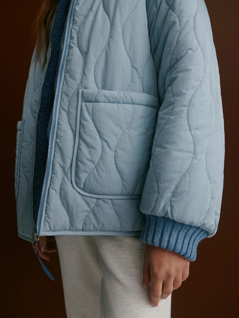 Serina Reversible Quilt Jacket - Coronet Blue/Ashley Blue