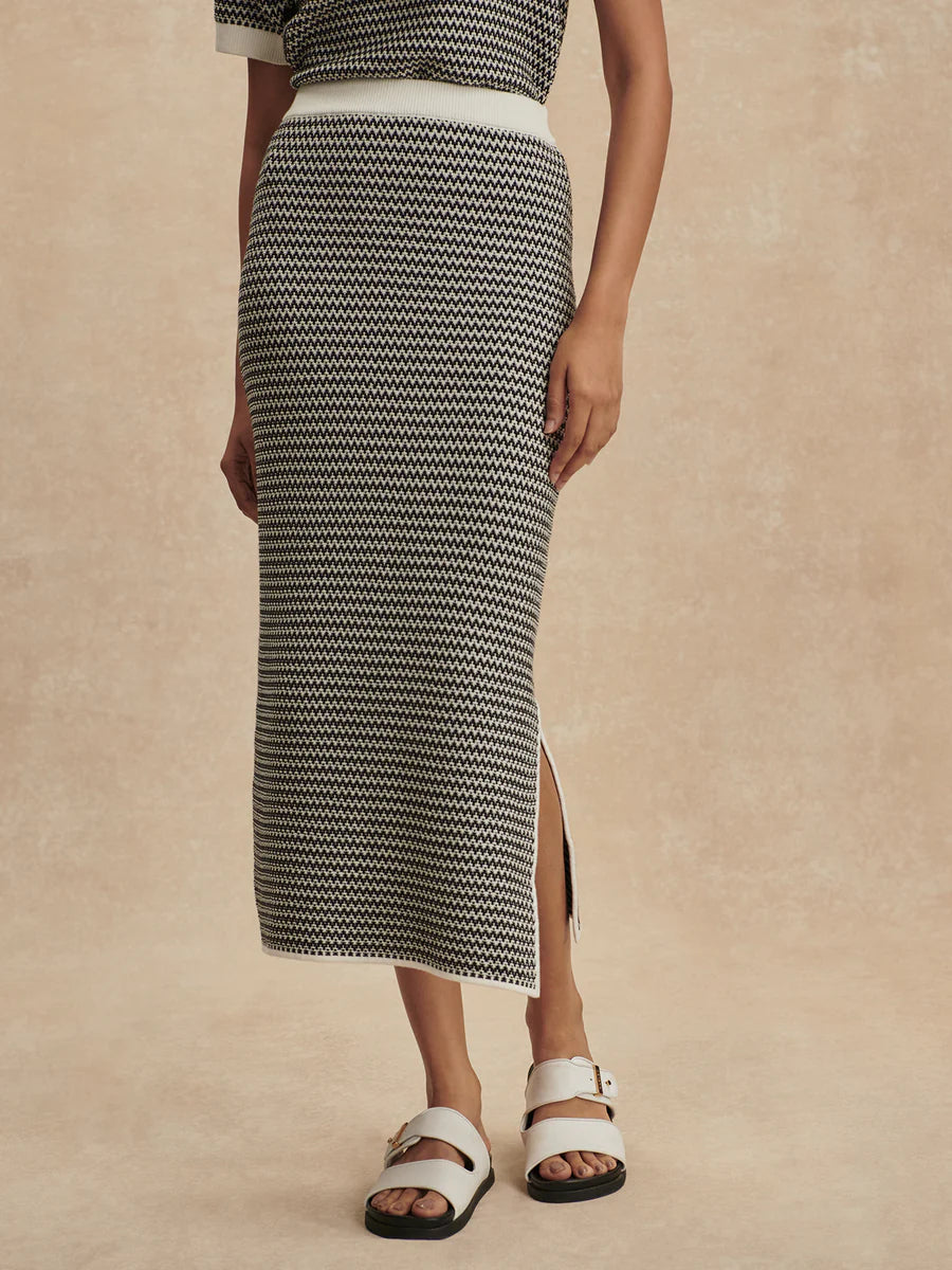 Sinclair Knit Skirt - Snow White / Black