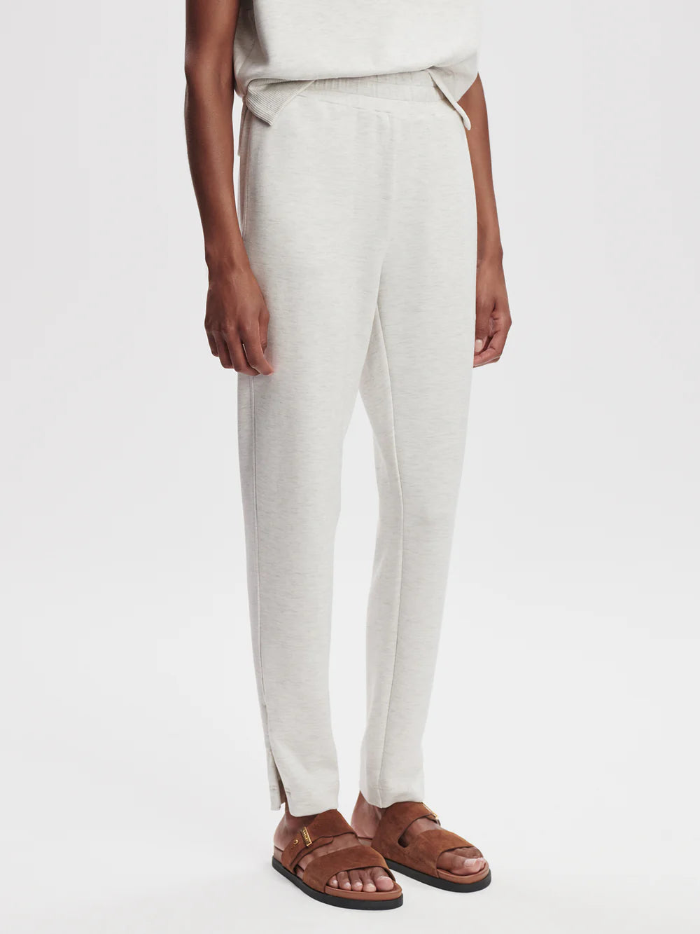 The Slim Zip Hem Pant 29.5 - Ivory Marl