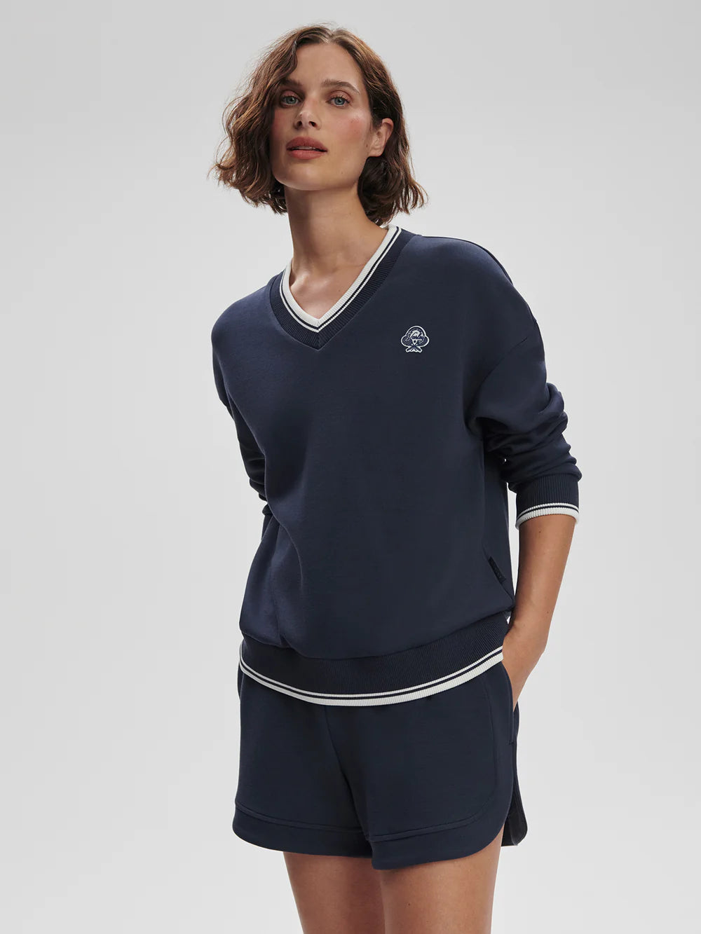 Iona V-neck Sweat - Navy