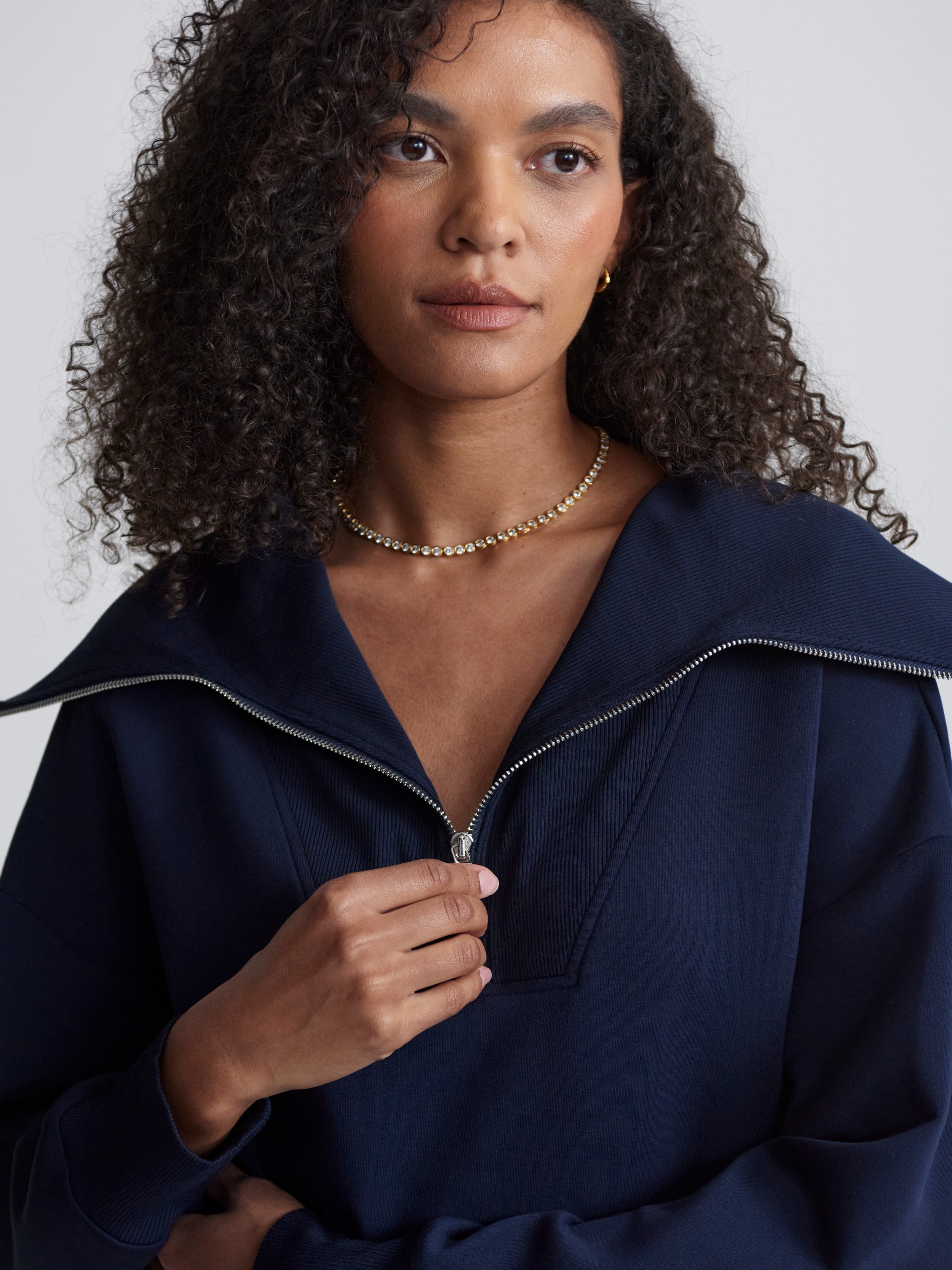 Catherine 1/2 Zip Sweat - Navy