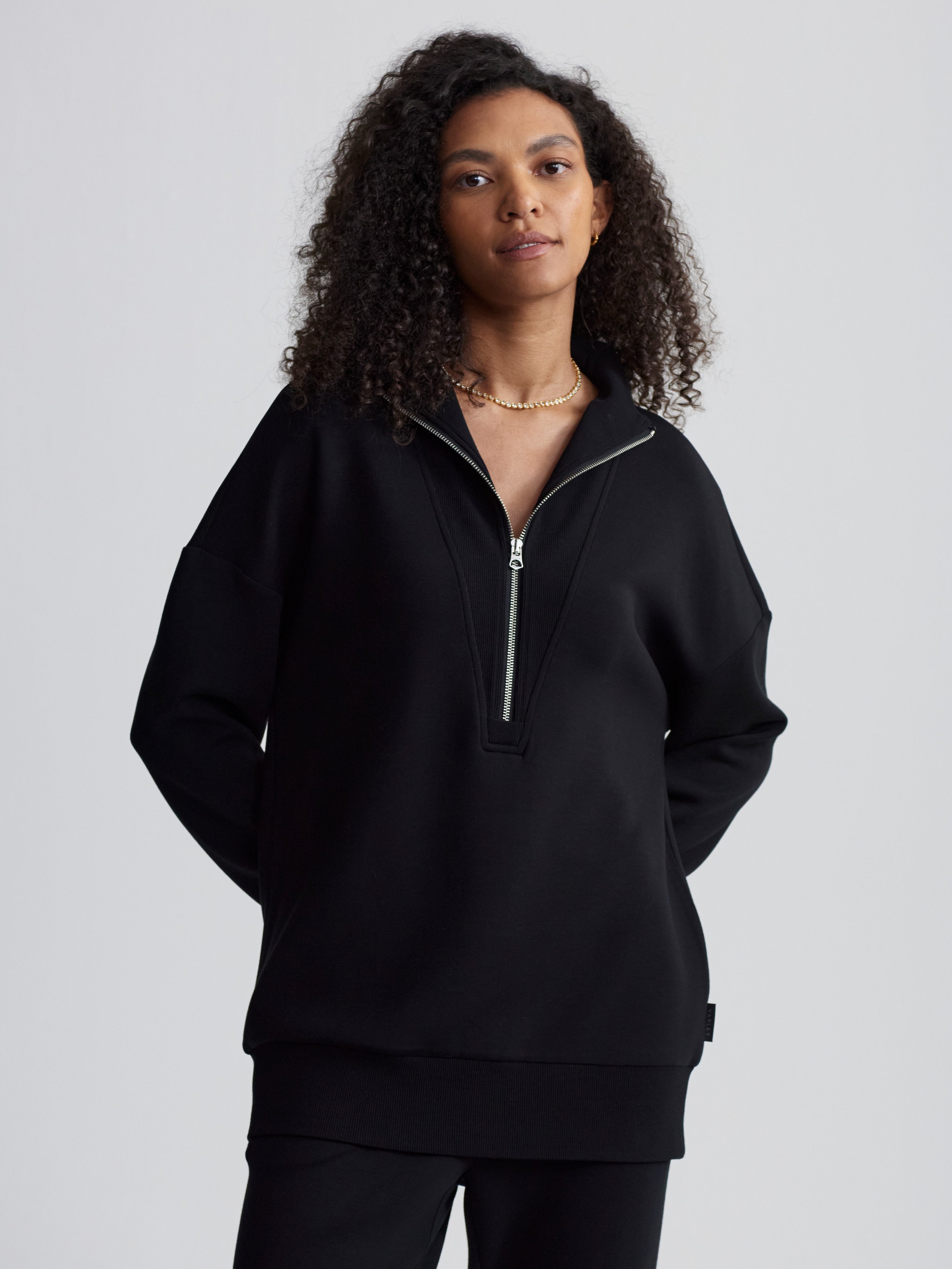 Masie Longline Sweat - Black