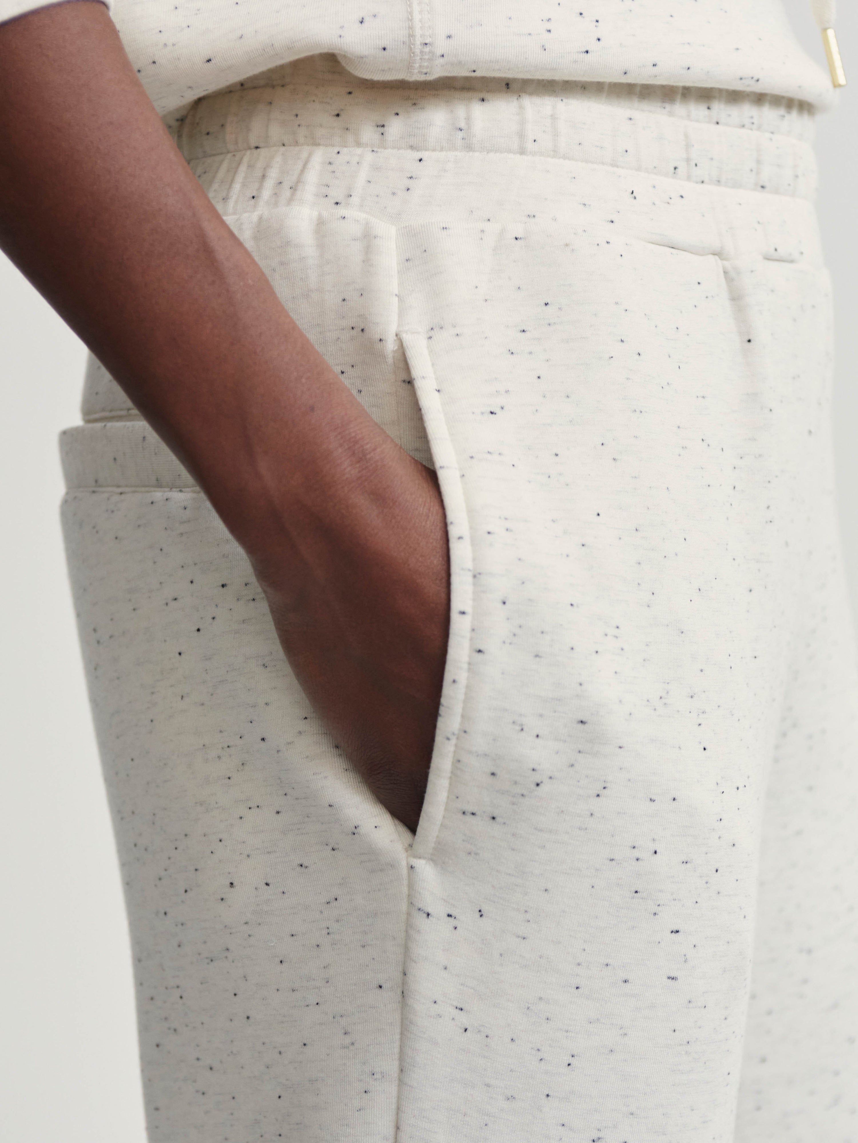 The Slim Cuff Pant 27.5 - Ivory Marl Fleck