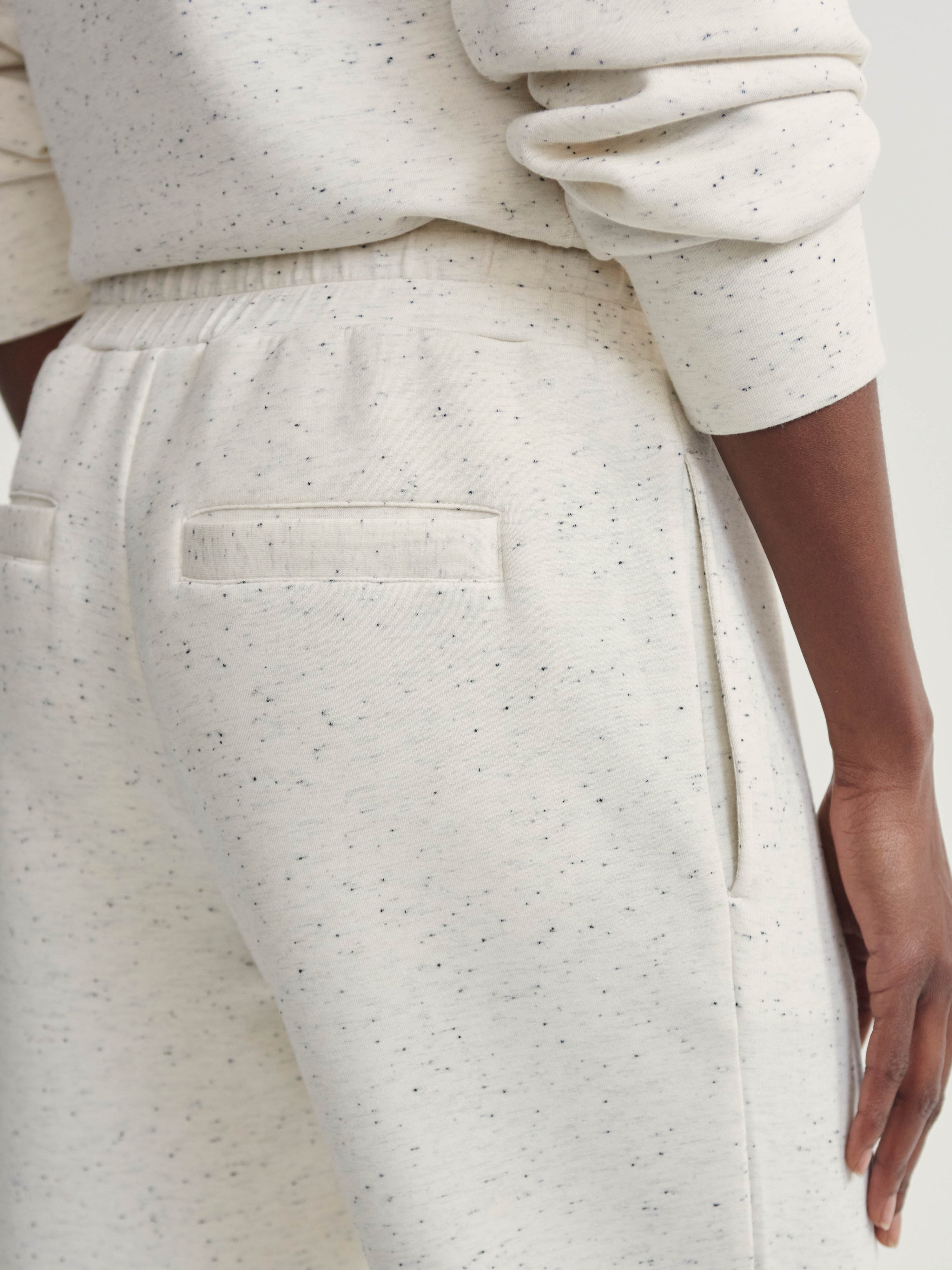 The Slim Cuff Pant 27.5 - Ivory Marl Fleck