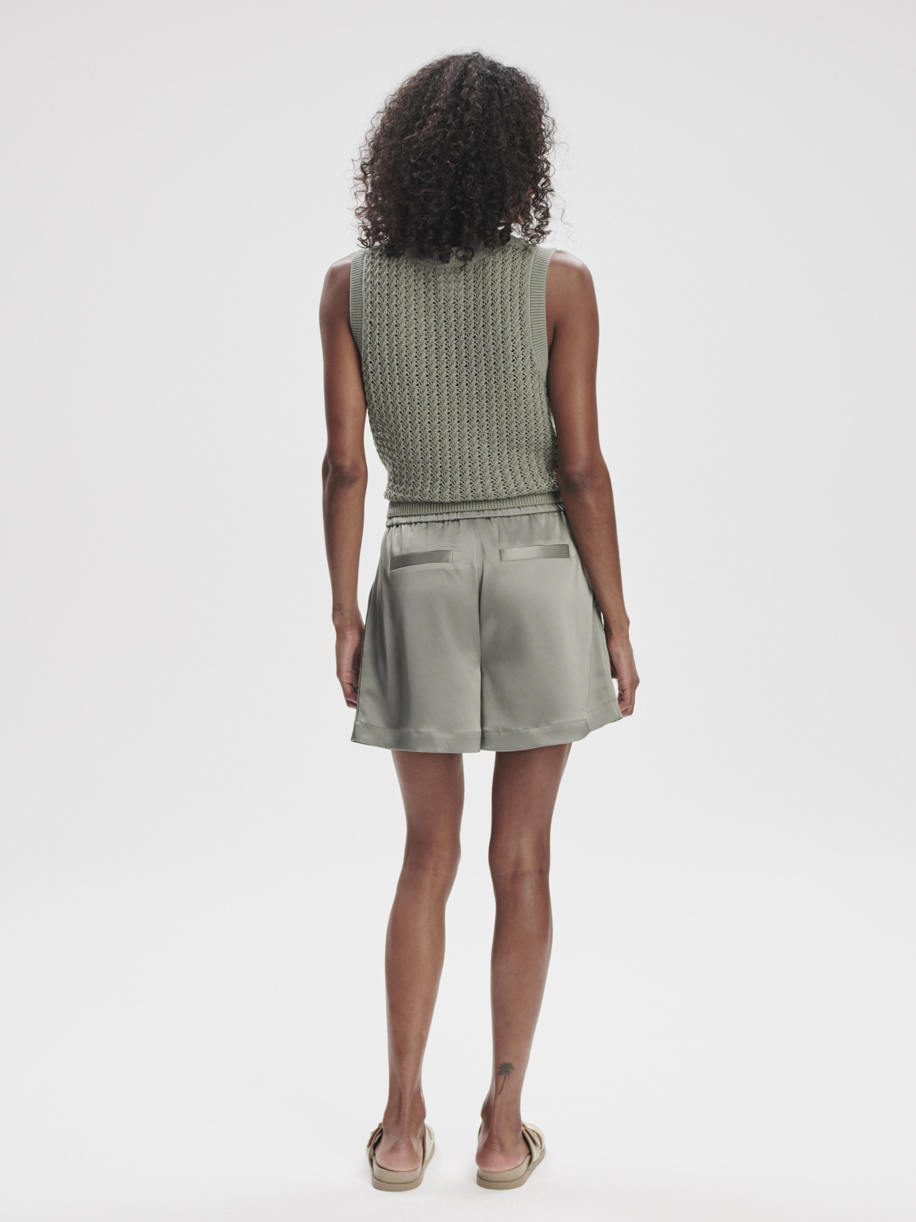 Ferns Open Knit Tank - Shadow