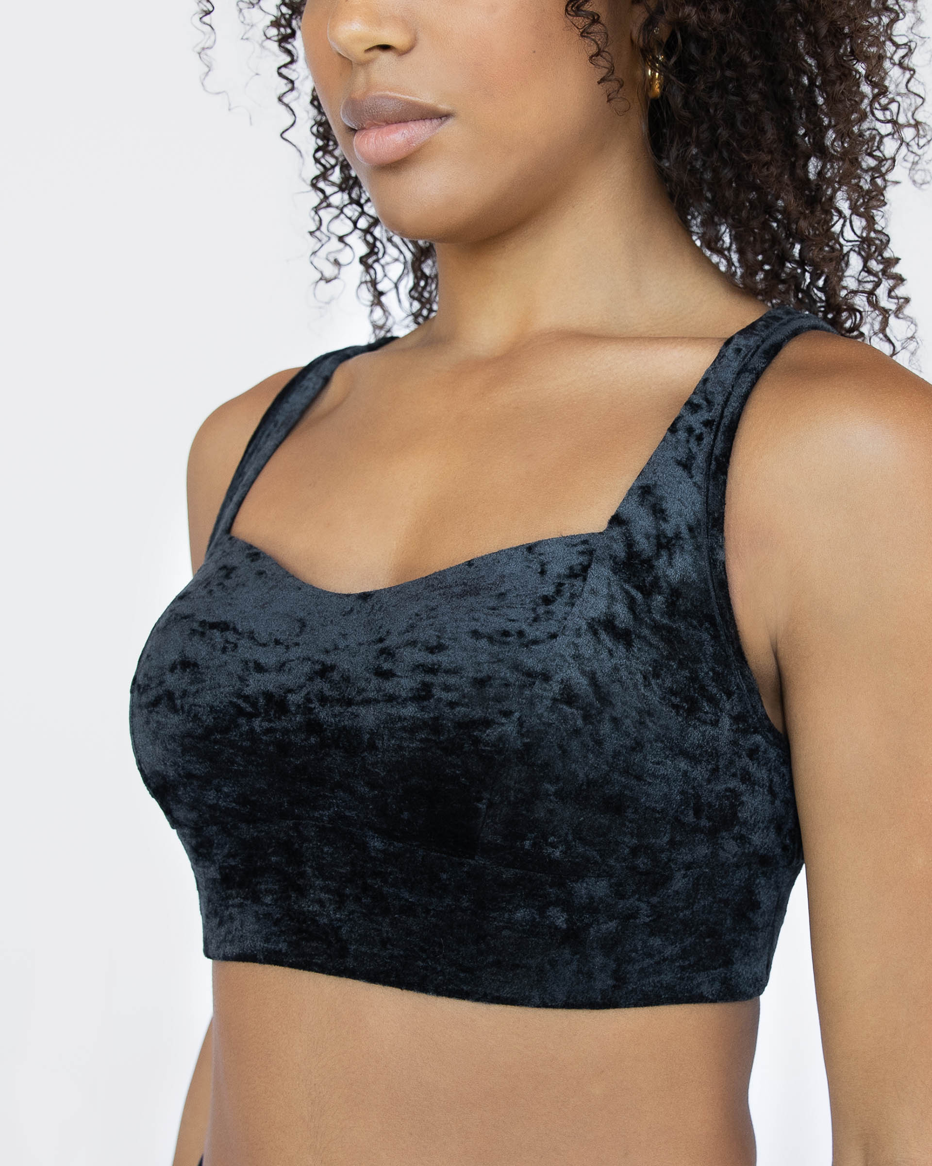 Mercury Velvet Bra - Black