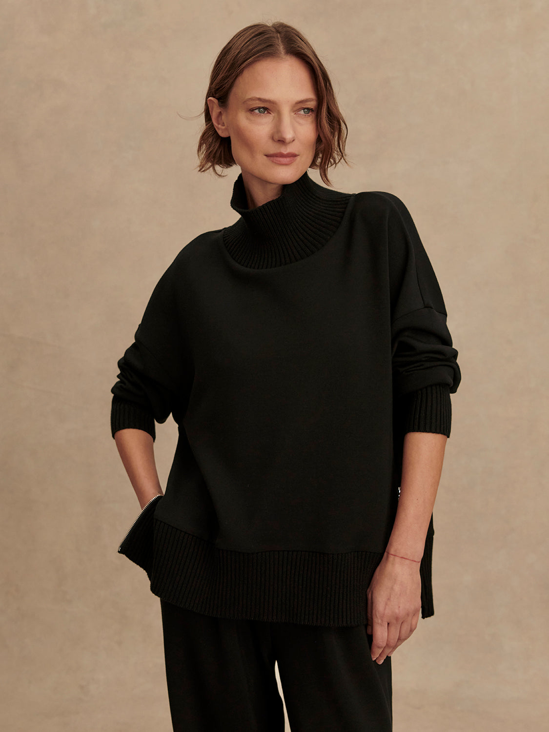 Barker High Neck Sweat - Black