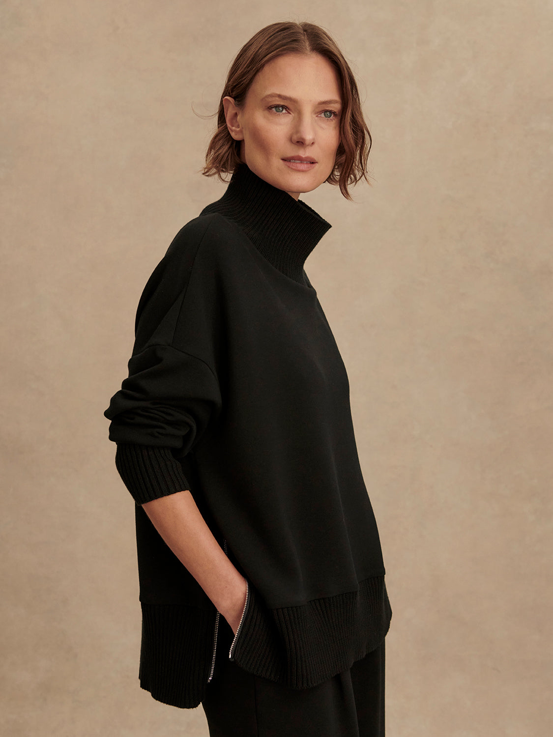 Barker High Neck Sweat - Black