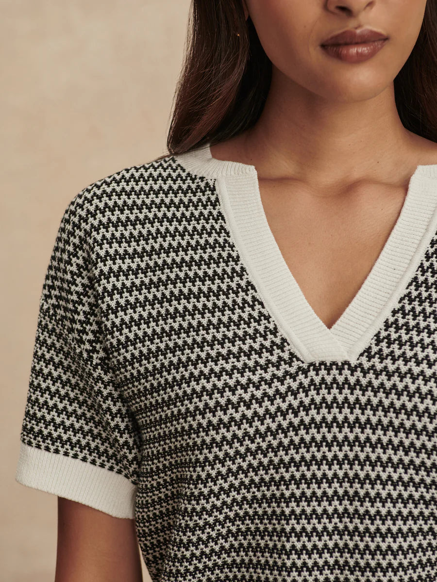 Dora Knit Top 2.0 - Snow White / Black