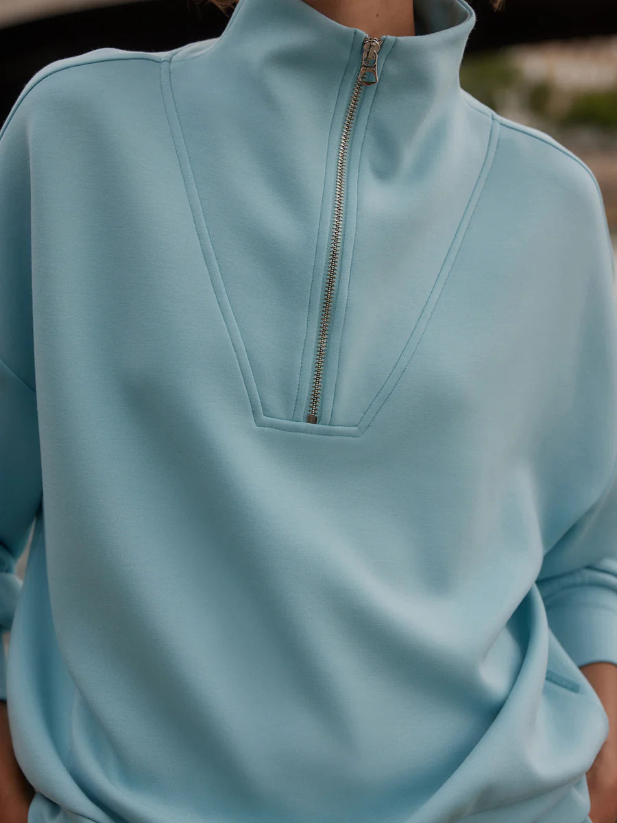 Hawley 1/2 Zip Sweat - Porcelain Blue