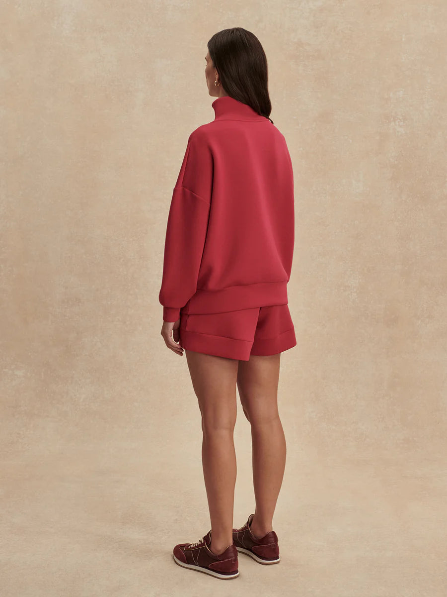 Hawley 1/2 Zip Sweat - Rich Raspberry