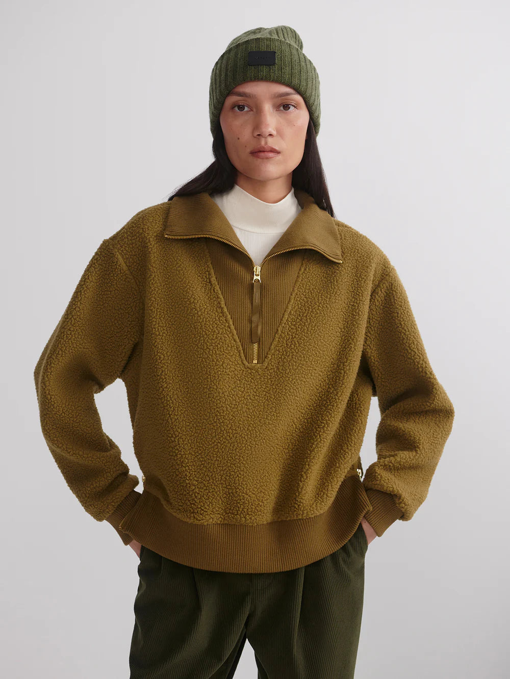 Jaylin 1/2 Zip Fleece - Olive Leaf