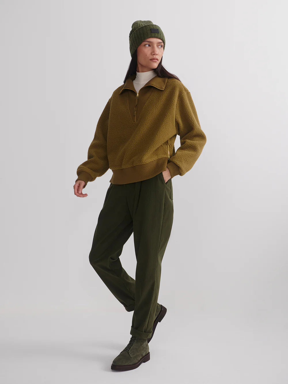 Jaylin 1/2 Zip Fleece - Olive Leaf