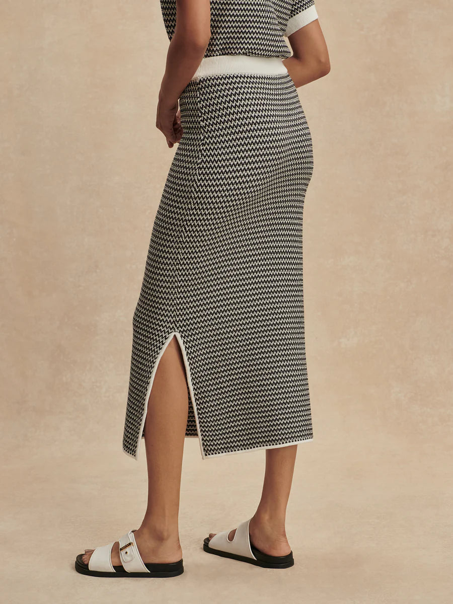 Sinclair Knit Skirt - Snow White / Black