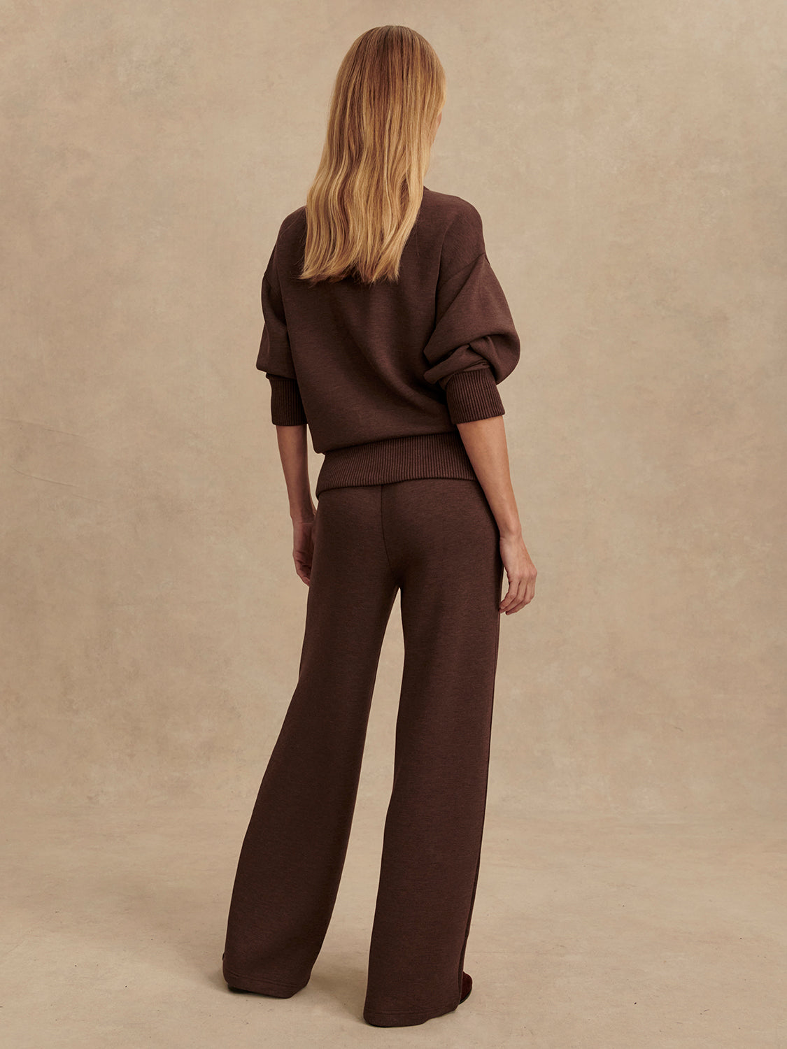 The Wide Leg Pant 30 - Coffee Bean Marl