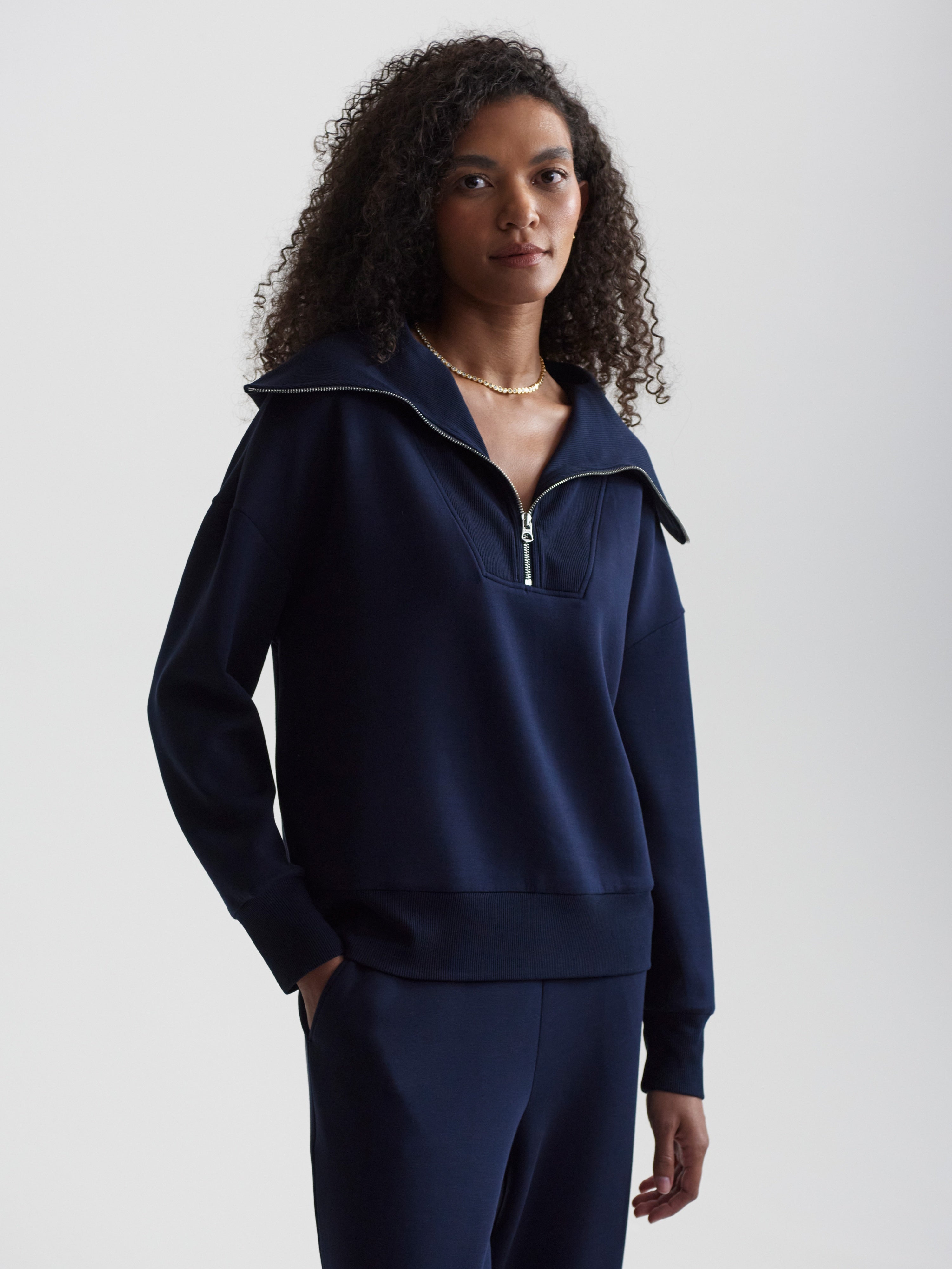 Catherine 1/2 Zip Sweat - Navy