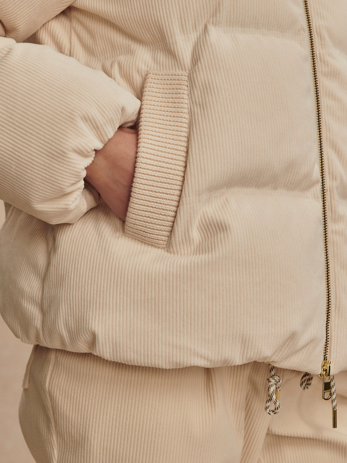 Brackley Cord Puffer Jacket - Birch